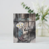 rustikale Sommerferien Cowboy Hochzeit danke Postkarte (Stehend Vorderseite)