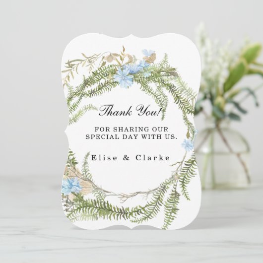 Rustikale Sommerferien Hochzeit Dankeschön Karten (Stehend Vorderseite)