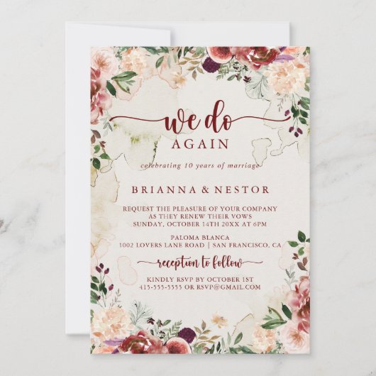 Rustikale Sommerflorale machen wir wieder einmal e Einladung (Vorderseite)