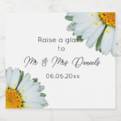 Rustikale Sommerhochzeit mit Gänseblümchen Schaumweinetikett (Einzelnes Label)