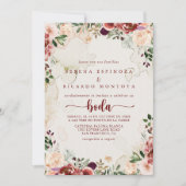 Rustikale Sommerkalligrafie Spanische Hochzeit Einladung (Vorderseite)