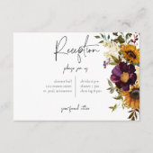 Rustikale Sommersonnenblumen Burgund Empfang Begleitkarte (Vorderseite)