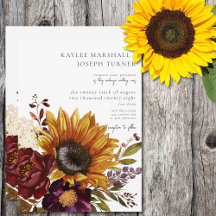 Rustikale Sommersonnenblumen & Burgunder Blütenblü