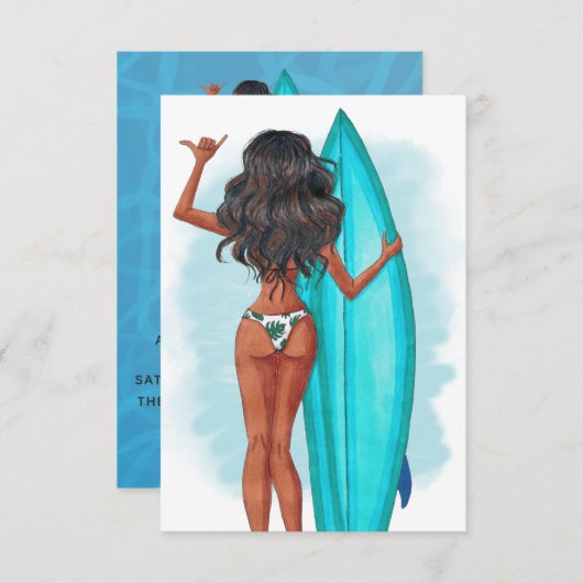 Rustikale Sommersurf Beach Urlaub Geburtstagsparty Einladung (Vorne/Hinten)