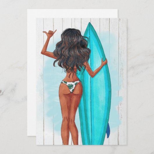 Rustikale Sommersurf Beach Urlaub Geburtstagsparty Einladung (Vorne/Hinten)