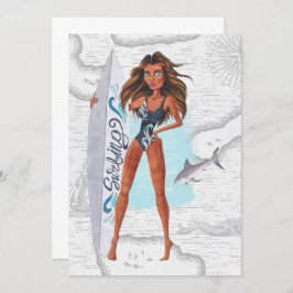 Rustikale Sommersurfer Beach Urlaub Geburtstagspar Einladung