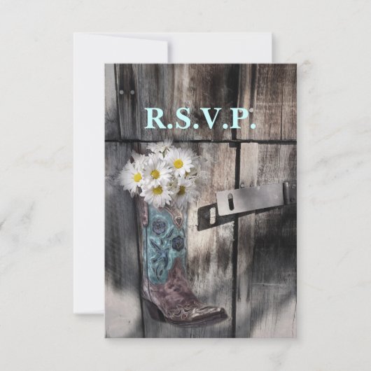 rustikale Sommerzeit Cowboy Hochzeit rsvp Reaktion Karte (Vorderseite)