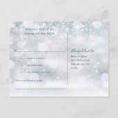 Rustikale Song-Anfrage RSVP-Karte im Winter Einladungspostkarte (Rückseite)