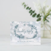 Rustikale Song-Anfrage RSVP-Karte im Winter Einladungspostkarte (Stehend Vorderseite)