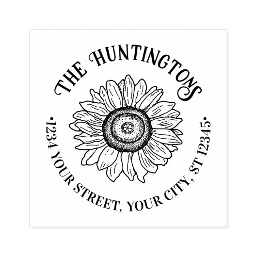 Rustikale Sonnenblume #1 Benutzerdefinierte Famili Gummistempel (Prägung)