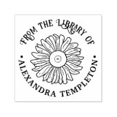 Rustikale Sonnenblume #1 Round Library Book Name Permastempel (Design)