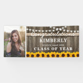 Rustikale Sonnenblume 2023 Abschluss Foto Banner (Horizontal)