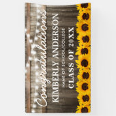 Rustikale Sonnenblume 2025 Abschluss Banner (Vertikal)