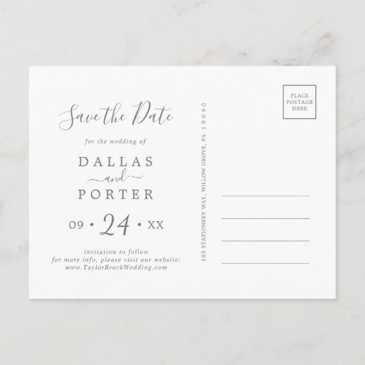 Rustikale Sonnenblume 3 Foto Collage Save the Date Einladungspostkarte (Rückseite)