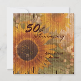 rustikale Sonnenblume 50. Hochzeitstag Einladung