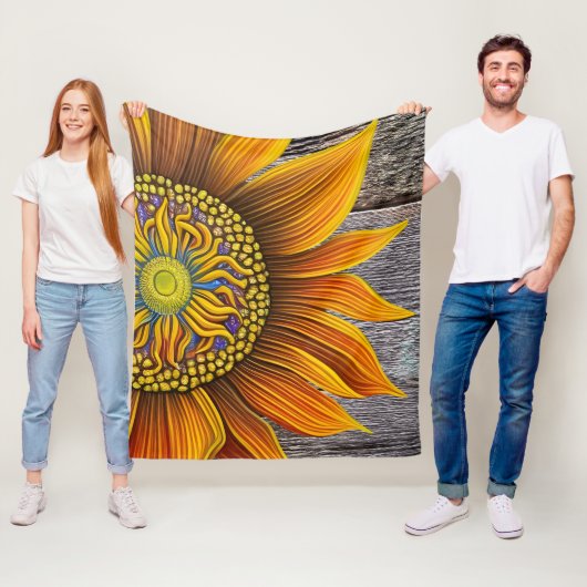 Rustikale Sonnenblume an der Barbe Fleecedecke (Beispiel)