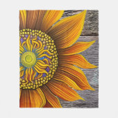 Rustikale Sonnenblume an der Barbe Fleecedecke (Vorderseite)