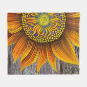 Rustikale Sonnenblume an der Barbe Fleecedecke (Vorderseite (Horizontal))