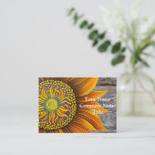 Rustikale Sonnenblume an der Barbe Visitenkarte (Stehend Vorderseite)