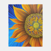 Rustikale Sonnenblume auf blau Fleecedecke (Vorderseite)