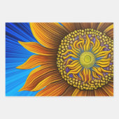 Rustikale Sonnenblume auf blau Geschenkpapier Set (Vorderseite 2)