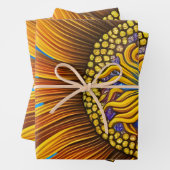 Rustikale Sonnenblume auf blau Geschenkpapier Set (Beispiel)