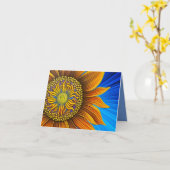 Rustikale Sonnenblume auf blau Karte (Gelbe Blume)