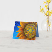 Rustikale Sonnenblume auf blau Karte (Gelbe Blume)