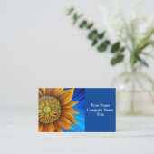 Rustikale Sonnenblume auf blau Visitenkarte (Stehend Vorderseite)