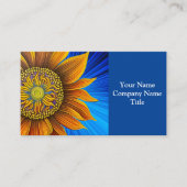 Rustikale Sonnenblume auf blau Visitenkarte (Vorderseite)