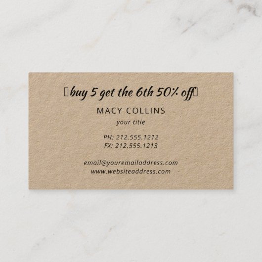 Rustikale Sonnenblume auf der Kunstoffpapierkarte Visitenkarte (Rückseite)