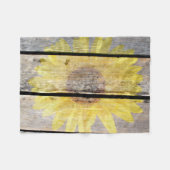 Rustikale Sonnenblume auf Holz Fleecedecke (Vorderseite (Horizontal))