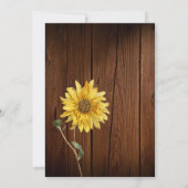 Rustikale Sonnenblume auf Stallenholz Hochzeit Save The Date (Rückseite)