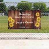Rustikale Sonnenblume aus dunklem Stallholz Begrüß Banner (Insitu)