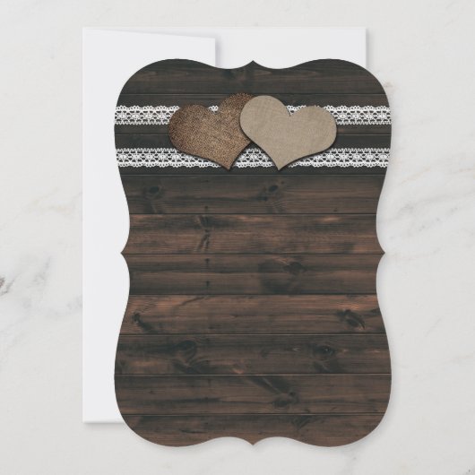 Rustikale Sonnenblume aus Holz Einladung (Rückseite)