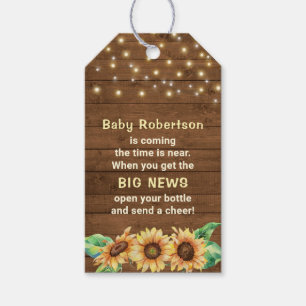 Rustikale Sonnenblume Baby Dusche Mini Flasche Gef Geschenkanhänger