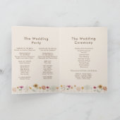 Rustikale Sonnenblume Beige Arch Wedding geklappt Programm (Innenseite)