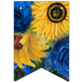 Rustikale Sonnenblume Blaue Rose Nachtisch Wimpelkette (Erste Fahne)