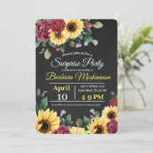 Rustikale Sonnenblume Blumen Geburtstagsparty Einl Einladung (Stehend Vorderseite)