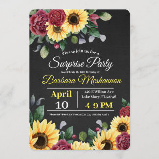 Rustikale Sonnenblume Blumen Geburtstagsparty Einl Einladung