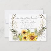 Rustikale Sonnenblume BOHO Wasserfarben Empfang RSVP Karte (Vorderseite)