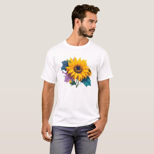 Rustikale Sonnenblume, botanisch T-Shirt (Vorne ganz)