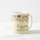 Rustikale Sonnenblume Botanische Trauzeugin Tasse (VorderseiteRechts)