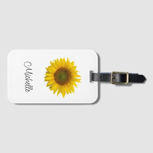 Rustikale Sonnenblume Botanischer Garten Gepäckanhänger (Vorderseite (Horizontal))