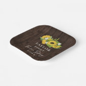 Rustikale Sonnenblume Bouquet Familienspass Tag Pappteller (Gewinkelt)