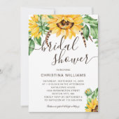 Rustikale Sonnenblume Bouquet Foto Brautparty Einladung (Vorderseite)