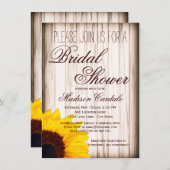 Rustikale Sonnenblume Brautdusche Einladungen (Vorne/Hinten)