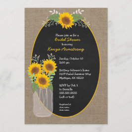Rustikale Sonnenblume Brautparty / Babydusche Einladung