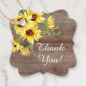 Rustikale Sonnenblume Brautparty Gevor Geschenk Ta Geschenkanhänger (Vorderseite)