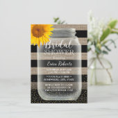 Rustikale Sonnenblume Brautparty Mason Jar & Strei Einladung (Stehend Vorderseite)